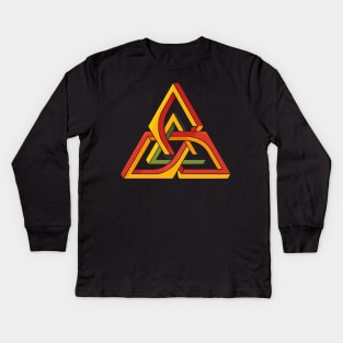 Optical Illusion Impossible Triangle Object Kids Long Sleeve T-Shirt